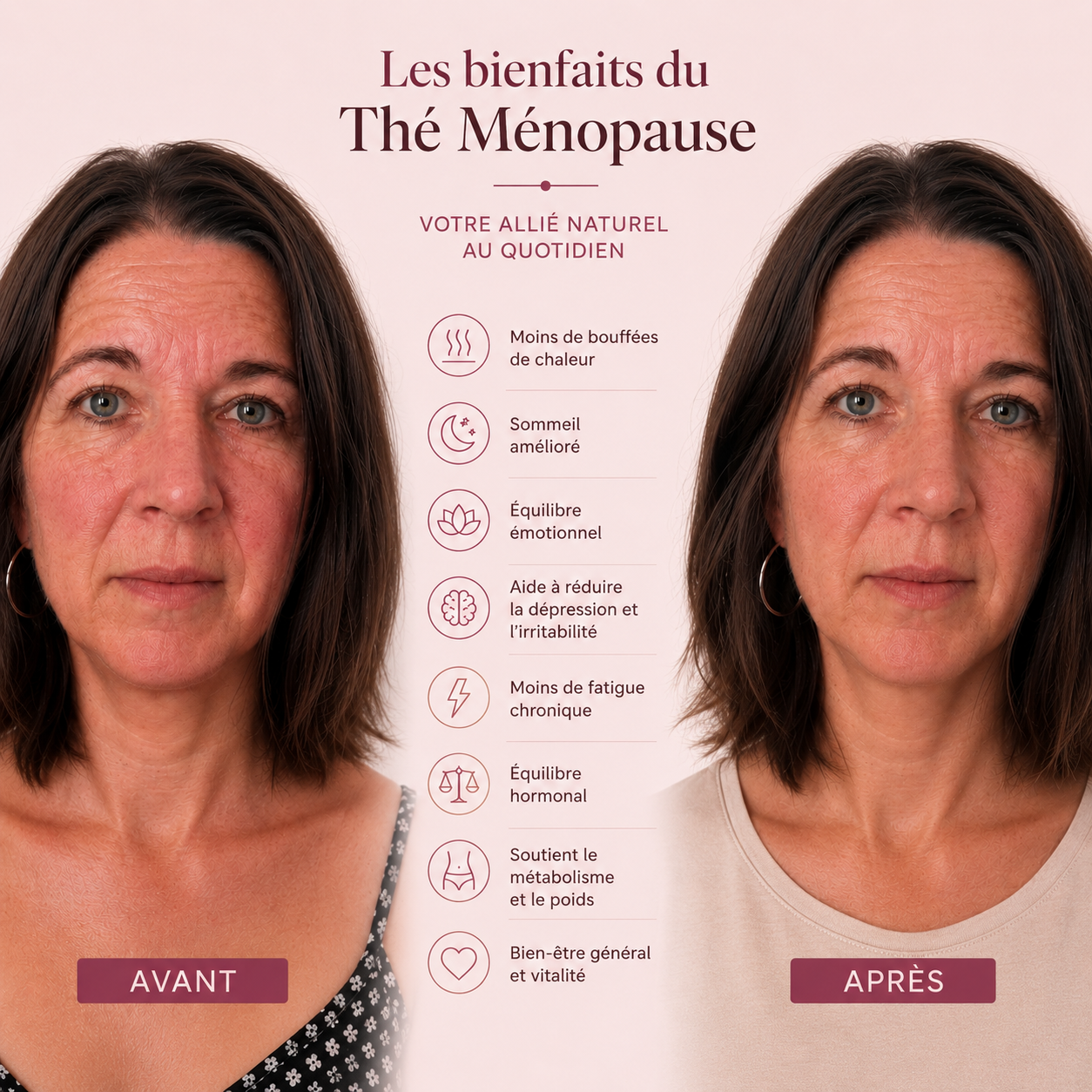 Thé Ménopause™ – Bouffées de Chaleur, Sommeil & Équilibre Hormonal